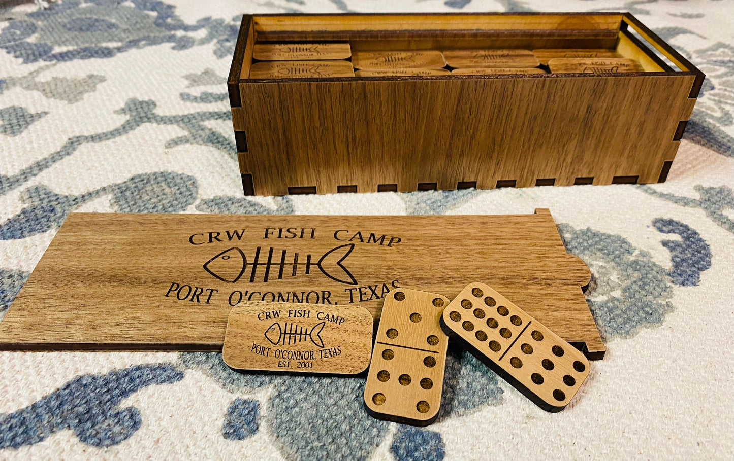 Custom Wooden Double 12 Domino Set / Engraved Dominoes / Double 12 Dominoes / Mexican Train Dominoes / Dominoes with box / Personalized game