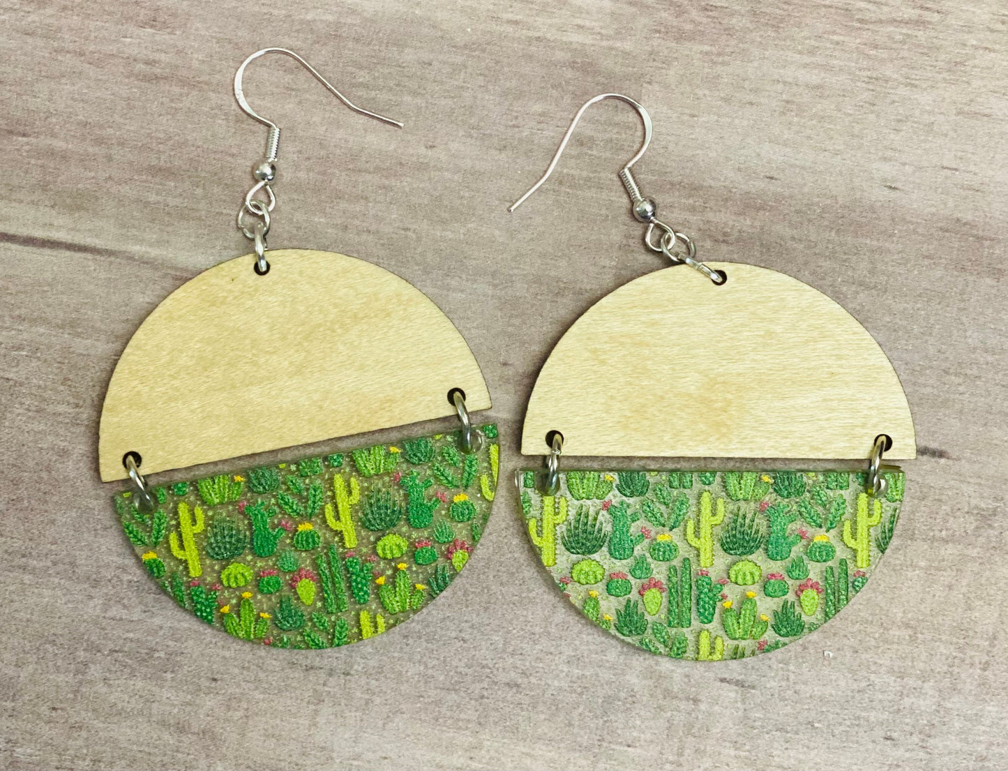 Cactus Dangle Earrings / Cacti Earrings / Boho Earrings / succulent earrings
