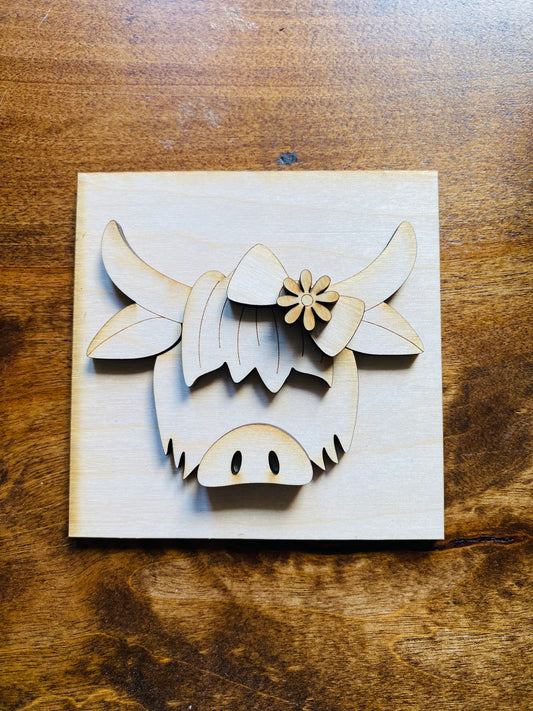 Highland Cow Tile Insert