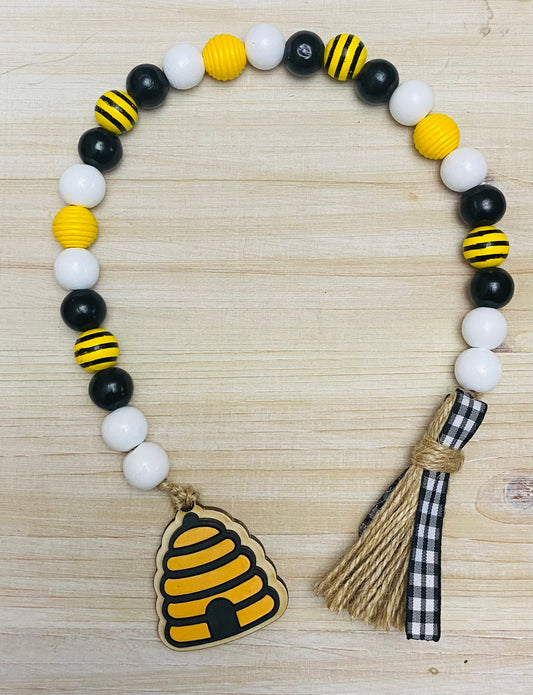 Bee Wooden Bead Garland