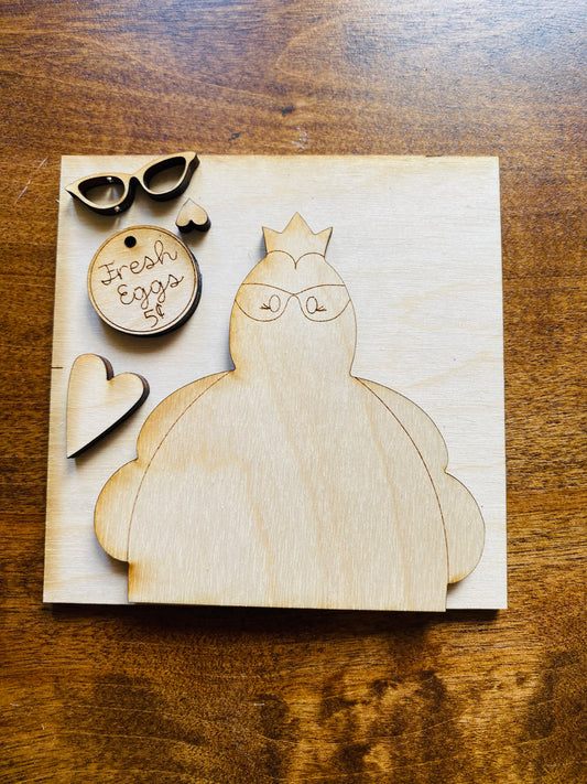 Chicken with Glasses Tile Insert