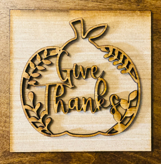 Pumpkin Give Thanks Tile Insert