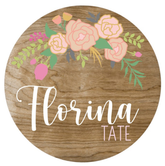 Florina Custom Floral Name Sign