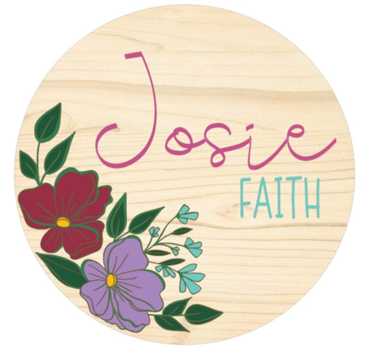 Josie Custom Floral Name Sign