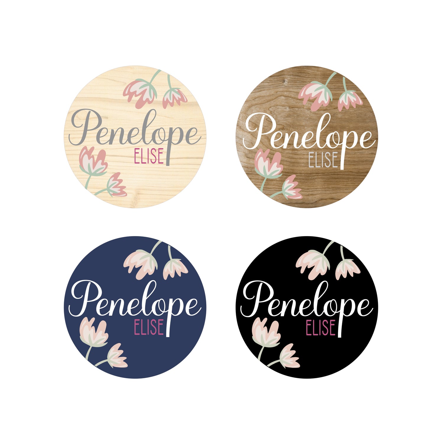 Penelope Rabbit Sign Penelope Custom Floral Name Sign – Mockingbird and Fox