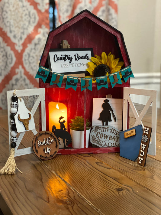 Cowboy Tiered Tray / Ranch Tiered Tray / Yellowstone Tiered Tray / Country Tiered Tray / Red Barn Tiered Tray / Horse Tiered Tray / Western