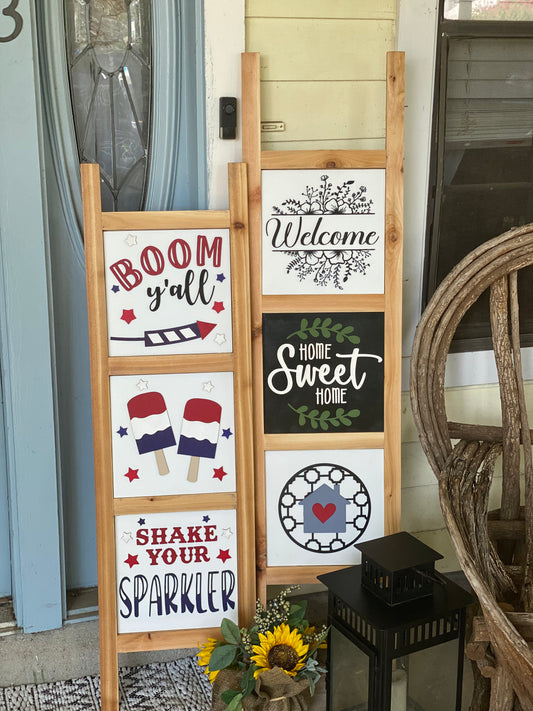 Porch Ladder / Porch Leaner / Welcome Sign / Porch Sign / Large Porch Ladder / Interchangeable Sign / Interchangeable Ladder