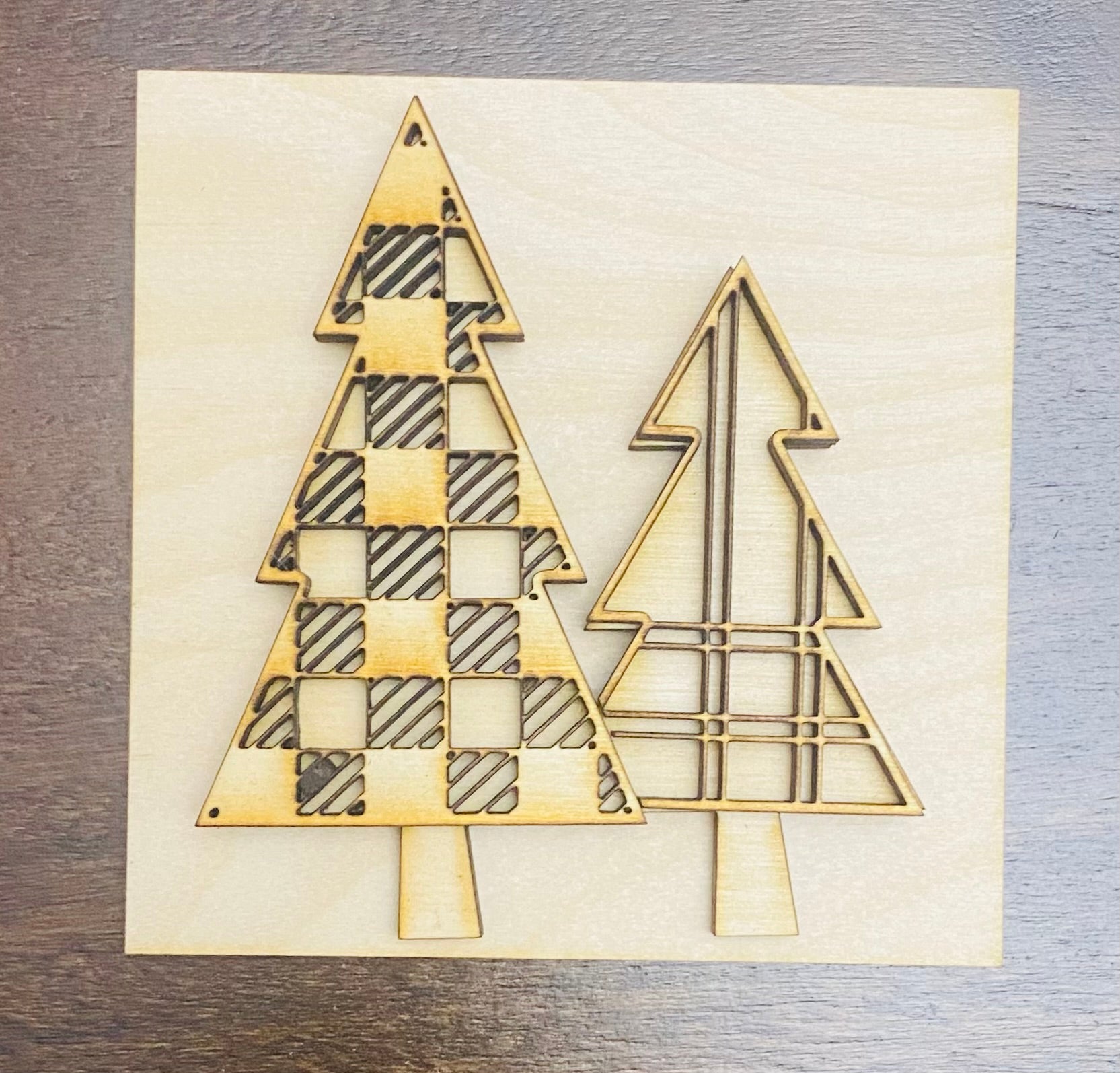 Geometric Christmas Trees Interchangeable Tile Insert – Mockingbird and Fox